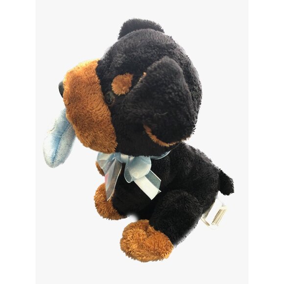 Walmart Rottweiler Rottie Black Brown Blue Heart Blue Ribbon 7 " Sitting - Picture 3 of 8